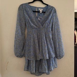 Blue floral dress
